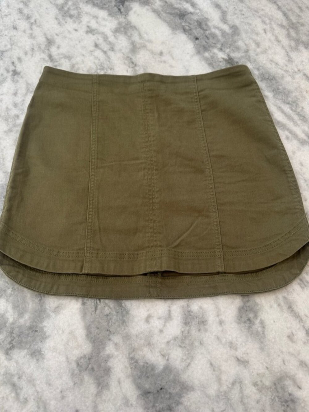 State Olive Paneled Mini Skirt